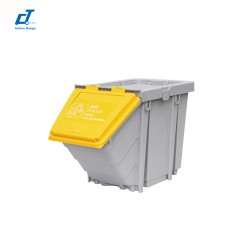 施達 4色免觸開蓋分類回收箱 黄色蓋 (鋁罐) 25L